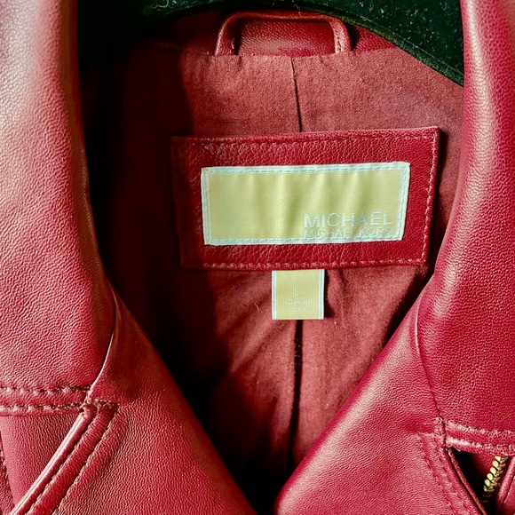 MICHAEL Michael Kors Leather Moto Jacket size L - Picture 4 of 5